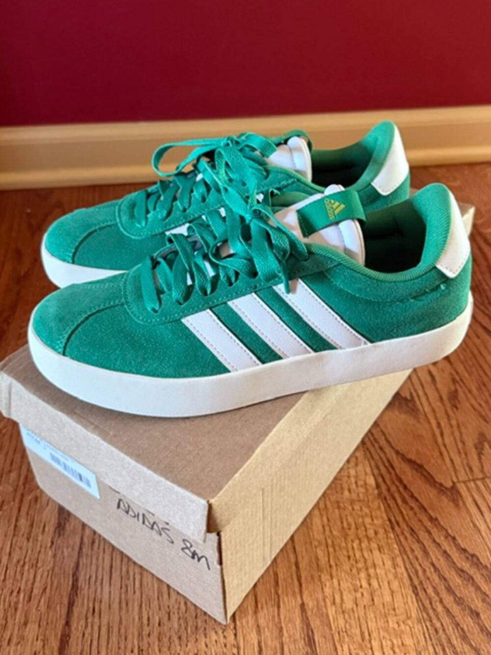 ADIDAS: WOMENS 'VL COURT' FASHION SNEAKER GYM SHOES-SIZE 8 **BRAND NEW**